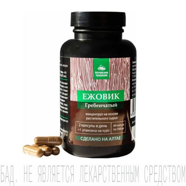 Концентрат Ежовик Гребенчатый, Алтайские традиции, капсулы, 60 шт